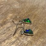 Sterling Silver Black Ethiopian Opal Raw Form 925  Earrings Photo 6