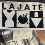 Vintage 90s Plaid Tartan Pleated Mini Skirt Cotton Knit White Black Womens 10/12 Photo 5