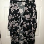 Spiritual Gangster Spiritual Ganster White, Grey and Black Floral Kimono Tie Robe / Swim Cover OS Photo 1