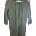 Garnet Hill  Luna Lace Inset Knit Dress Size Large Olive Green 3/4 Sleeve Formal Photo 0