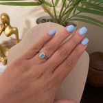 SIZE 9 925 Crown Natural Turquoise Cubic Zirconia Ring Silver Photo 5