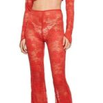 Nookie NWT Heaven Lace Set Crop Top and Pants in Red Sz Small $409 Photo 0
