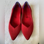 Rothy's  Vibrant Red Flats with Blue Accents Photo 9