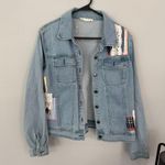 Cactus & Pearl Patch Detail Denim Jean Jacket Light Wash Women’s Size Small Photo 0