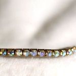 Source Unknown Formal Tennis Aurora Round Rhinestone Gold Tone Stretch Party Glam 6" Bracelet Photo 2