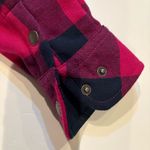 Orvis  Women Teton Flannel Shacket M Pink Buffalo Plaid Fleece Lined Shirt Jacket Photo 11