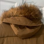 Brown Puffer Coat with Faux Fur Hood Size L Photo 7