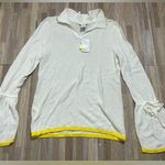 Design History NEW Sweater with Yellow Trim & Bell Sleeves, Size Small Photo 0