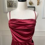 Windsor Stretchy Ruby Red Burgundy Satin Slip Dress Gown M Photo 2