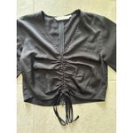 ASTR The Label Top Womens Small Black Crop Cinch Festival Party Edgy Goth Rock Photo 2