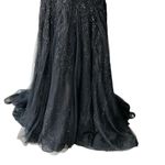 GALINA SIGNATURE Beaded Maxi Wedding Gown with Train Black Size 22W Photo 3