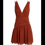 AIIFOS Emily Mini Dress from Revolve size 4 burnt‎ orange chain pleated Photo 2