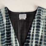 Saylor Syden Navy Tie Dye Gold Metallic V-neck Tiered Boho Mini Dress Large Photo 1