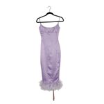 House Of CB NWT Helena Feather Trim Midi Dress Women's Purple Size X-Small XS Photo 2