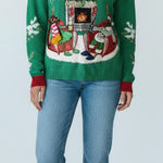 33 Degrees home for the Holidays Festive Green Sweater size XL Photo 0