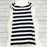 Banana Republic White and Navy Striped Tee Shirt Dress Photo 1