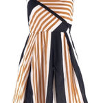Moulinette Soeurs Anthropologie Striped Halter Dress Black Brown Size 4. GUC Photo 0