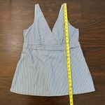 J.Crew light blue & white striped v-neck cotton sleeveless top size 10 Photo 8