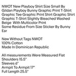 Gildan NWOT New Playboy Shirt Size Small By Playboy Bunny Graphic Print T-Shirt Unisex Photo 1