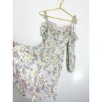 ASTR The Label Anastasia Cutout Mini Dress Small Ivory Lilac Floral Cottagecore Blue Photo 13