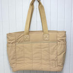 VASCHY Beige Quilted Tote Bag with zipper Tan Photo 0