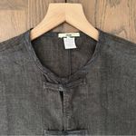 Dosa 100% Linen Crew Neck Chore Coat Jacket in Dark Brown Charcoal Size 3 M/L Gray Size M Photo 4