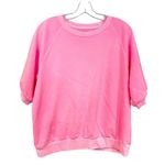 Gap Short Sleeve Crew Neck Sweatshirt Women's Medium Neon Pink Athleisure Comfy Photo 4