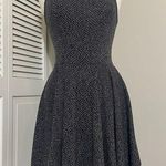 EXPRESS Fitted Circle Skirt Dress Knit Texture Black Grey Small S Photo 0