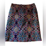 Talbots Brushed Cotton Pencil Skirt Sz. 10 Bright Paisley Business Wardrobe Photo 0
