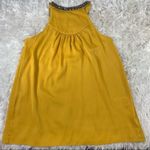 BCBGMAXAZRIA Gold Silky Rhinestone Embellished Neck Blouse XXS Photo 5