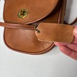 VTG Cognac Brown Small Leather Crossbody Bag Purse Turn Lock USA Made by Otis Photo 2
