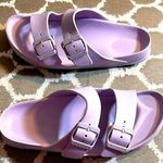 Birkenstock Purple Sandals with Adjustable Straps and Contoured Footbed Photo 0