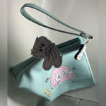 Rare Vintage NWT Momorei Rico HTF Zip Makeup cosmetic pouch Trinket Wristlet Bag Blue Photo 1