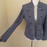 Tommy Hilfiger Navy Striped Military Blazer Photo 7