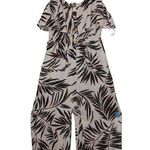 Lush Clothing NWT Womens Lush Beige Black Yellow Floral Rayon Sleeveless Jumpsuit Size Small S Photo 0