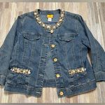 Ruby Rd  Jean Jacket with Shell Embellishment, Size 12 Photo 0