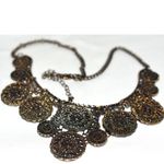 Source Unknown Victorian Gothic Antiqued Filigree Floral Mixed Metal Heavy Link 18" Necklace Photo 2