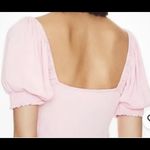 Free People  Beach Bel Air Midi Dress Size Medium Pink Ribbed Puff Sleeve Photo 4