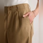 Quince NWT  Women’s Drapey Twill Pleated Trouser Boxwood Brown Sz 0 Photo 2