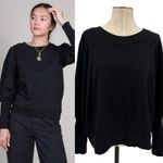 Apiece Apart Olimpio Sweatshirt Sweater Puff Sleeve Organic Cotton Black Size 2X Photo 1