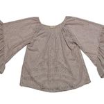 Scully Lace Ruffle Flare Sleeve Blouse Tan Brown Womens X Photo 0