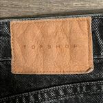 TOP SHOP Black Denim Jean Miniskirt with Raw Frayed Hem Size 12 Photo 6