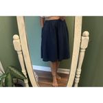 Saint Tropez West St Tropez West 100% Linen A-Line Midi Skirt Navy Blue Size M with Pockets Photo 8