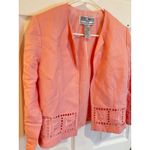 Jessica Howard  Petite Peach Linen Blend Cropped Blazer‎ Jacket - Size 6 Photo 1