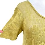 Gudrun Sjödén Open Knit Floral Dress Green Short Sleeve Scoop Neck Size Medium Photo 3