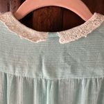 Vintage Light Blue Midi Dress with Lace Peter Pan Collar Size M Photo 3