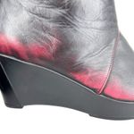 Naot Ella Volcanic Red Leather Wedge Boots Size 39 Photo 7