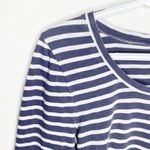J Crew Factory striped cotton Crewneck long sleeve zip back t Photo 4
