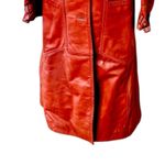 American Vintage 70'S VINTAGE RARE RUST BURNT ORANGE BUCKLE TRENCH COAT JACKET S/M Photo 4