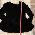 Love Sadie  smocked long sleeve peplum top black M Photo 4